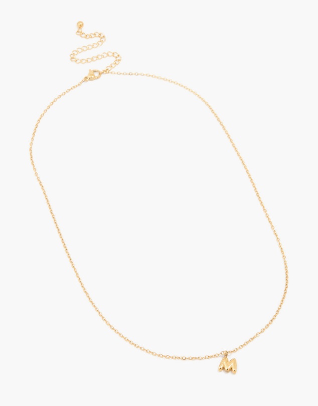 Lovisa - Waterproof Gold Plated Stainless Steel Mini Bubble Letter M Necklace