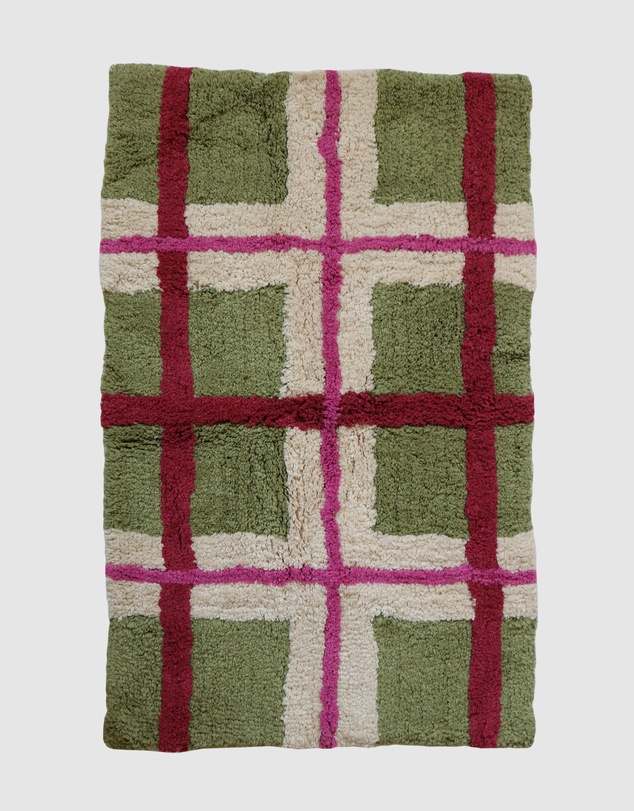 Mosey Me - Olive Plaid Bath Mat