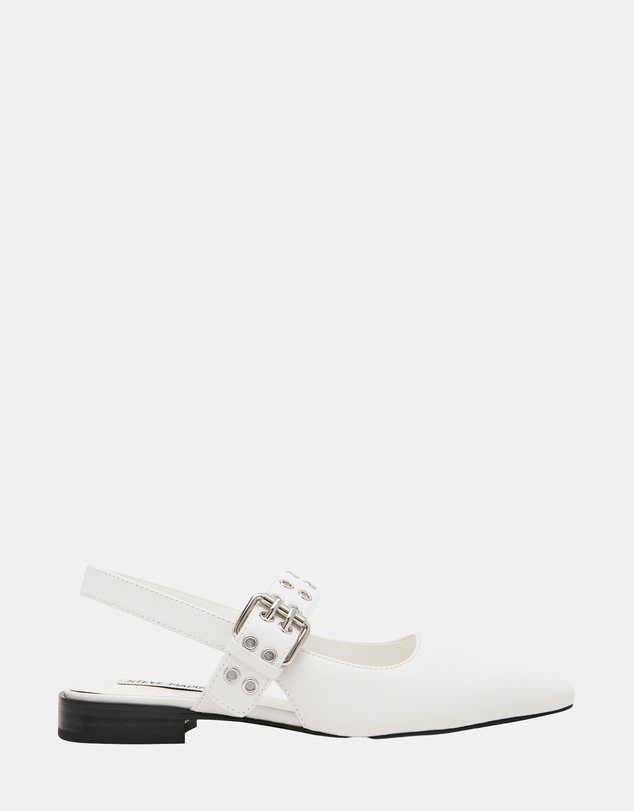 Steve Madden - Believer White Leather Flats