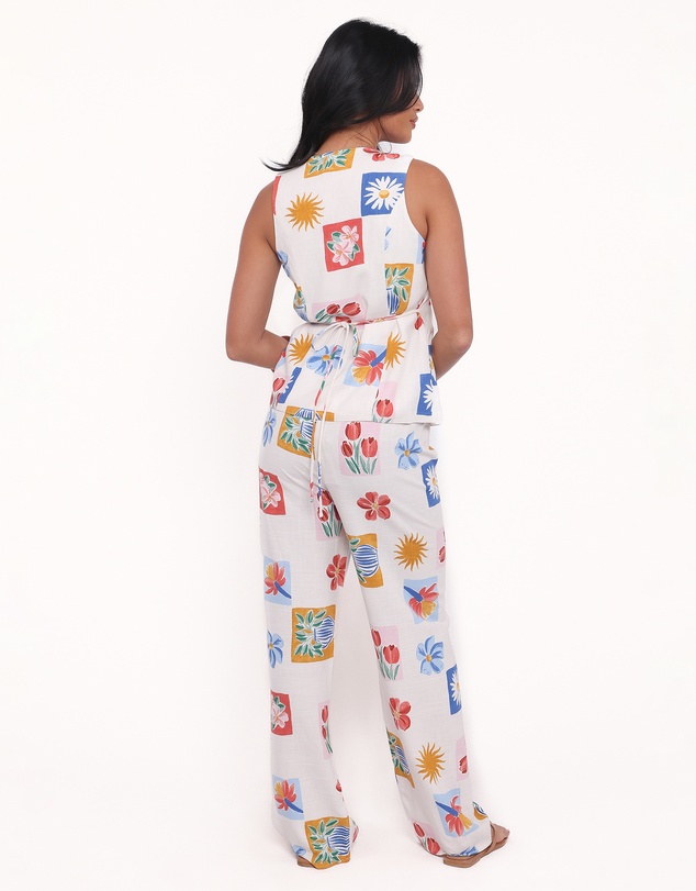 Petal & Pup - Amicia Wide Leg Pant - Tulip Stamp