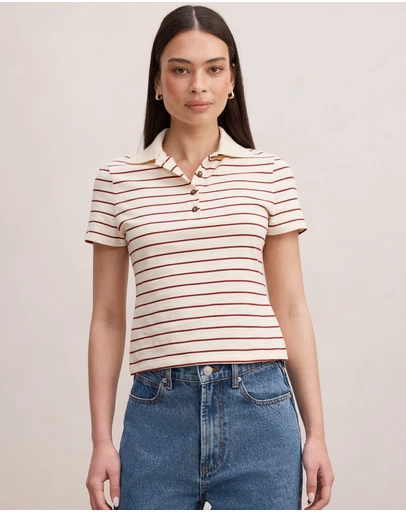 Forever New - Scottie Striped Polo Top
