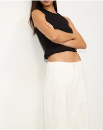 Dazie - Glow Up Linen Low-Waisted Pants
