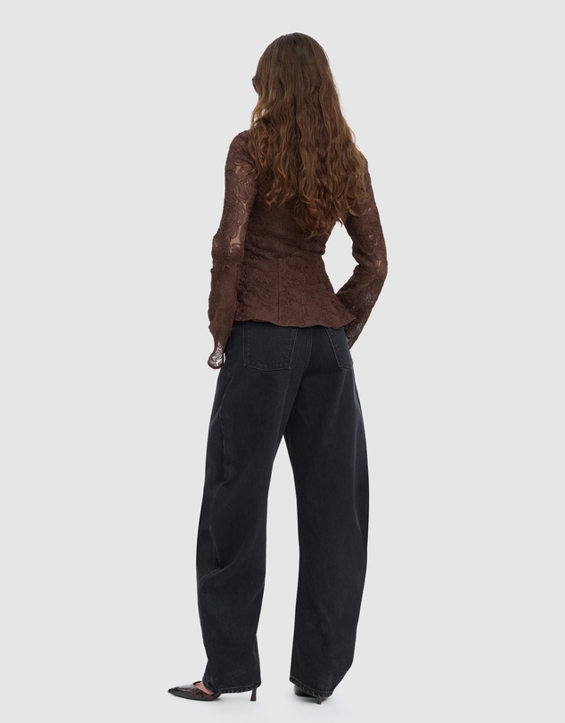 ROTATE - Draped Barrel Leg Jeans