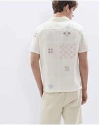 UNISON - Patchwork Embroidery Regular Fit Shirt