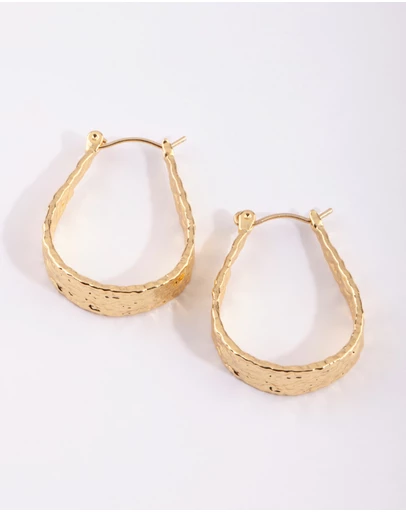Lovisa - Gold Plated Molten Hoop Earrings
