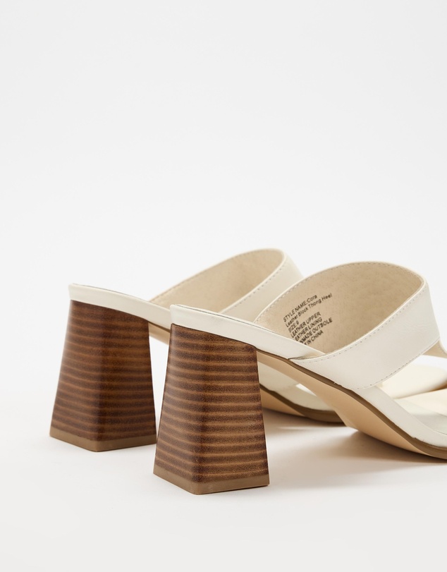 AERE - Cora Leather Block Thong Heels