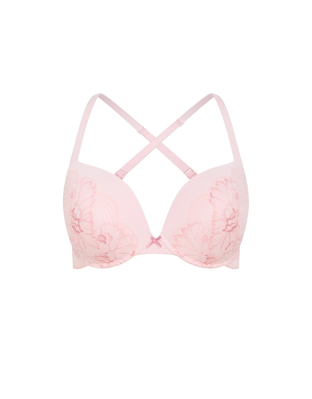 City Chic - Plus size Martine Uplift Bra - pink icing