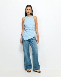 AERE - Frankie Linen Asym Hem Top