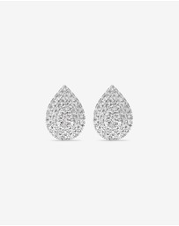 Michael Hill - 0.30 Carat TW Pear Shaped Diamond Cluster Stud Earrings in 10kt White Gold