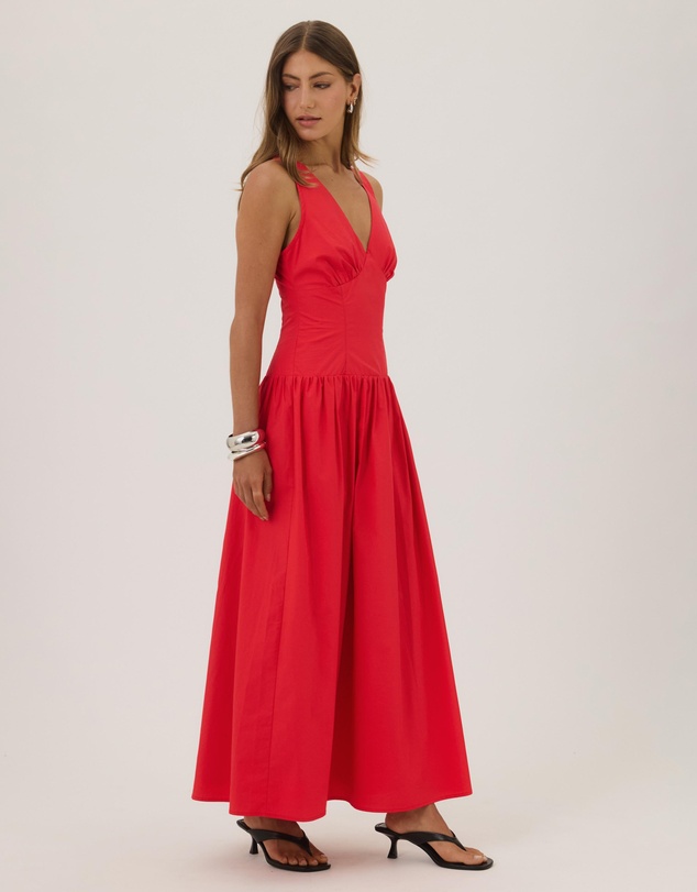 Atmos&Here - Rubi Midi V-Neck Dress