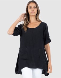 CAMIXA - Federica Linen Tunic Top