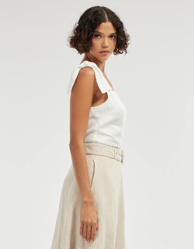 Amelius - Mavie Bow Linen Top