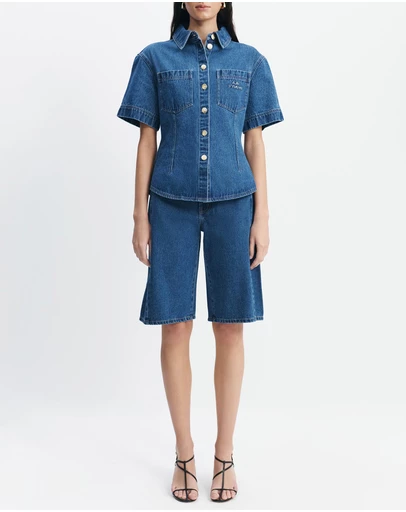 Aje Studio - Kendall Denim Barrel Shorts