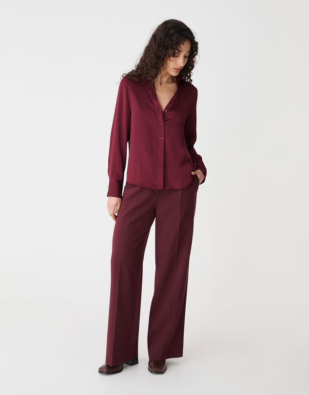 Forcast - Lila V-neck Satin Blouse