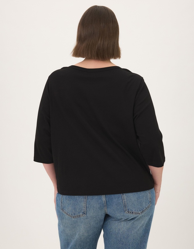 Atmos&Here Curvy - Cotton 3/4 Sleeve T-Shirt