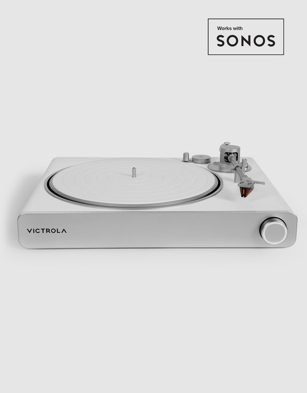 Victrola - Victrola Stream Pearl Wi-Fi & Bluetooth Turntable - White/Silver