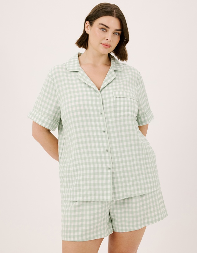 Atmos&Here Curvy - Ava Gingham Shorts Pyjama Set