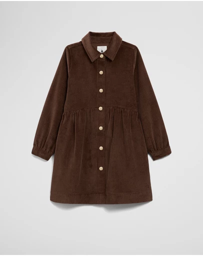 Country Road - Organically Grown Cotton Cord Button Through Dress