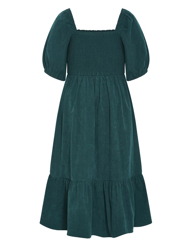 City Chic - Plus size Molli Corduroy Midi Dress - emerald