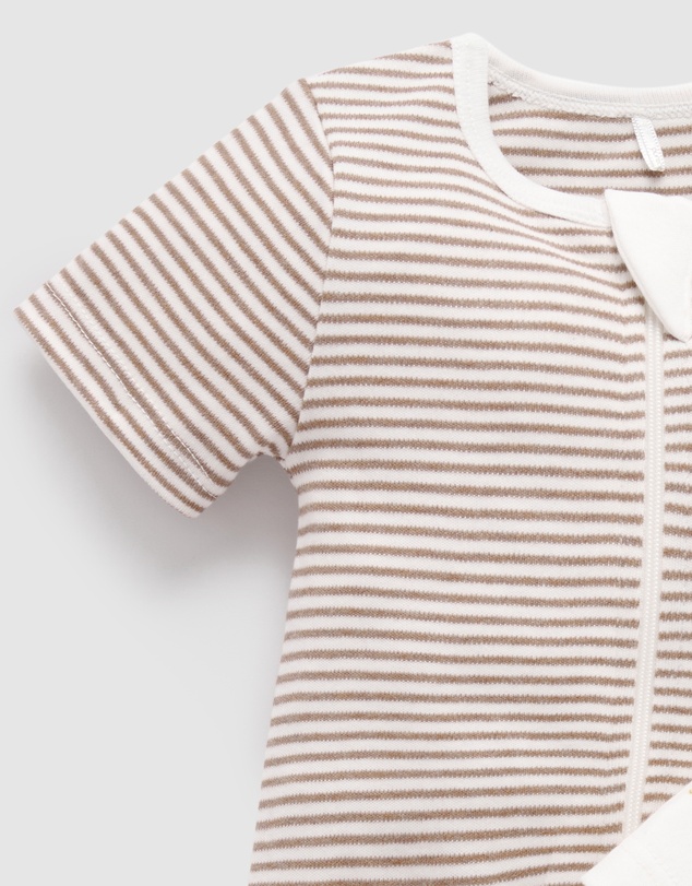 Purebaby - 2 Pack Short Zip Growsuit -Babies