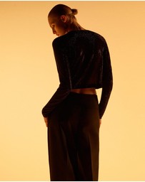 M.N.G - Cropped Sweater With Crystals