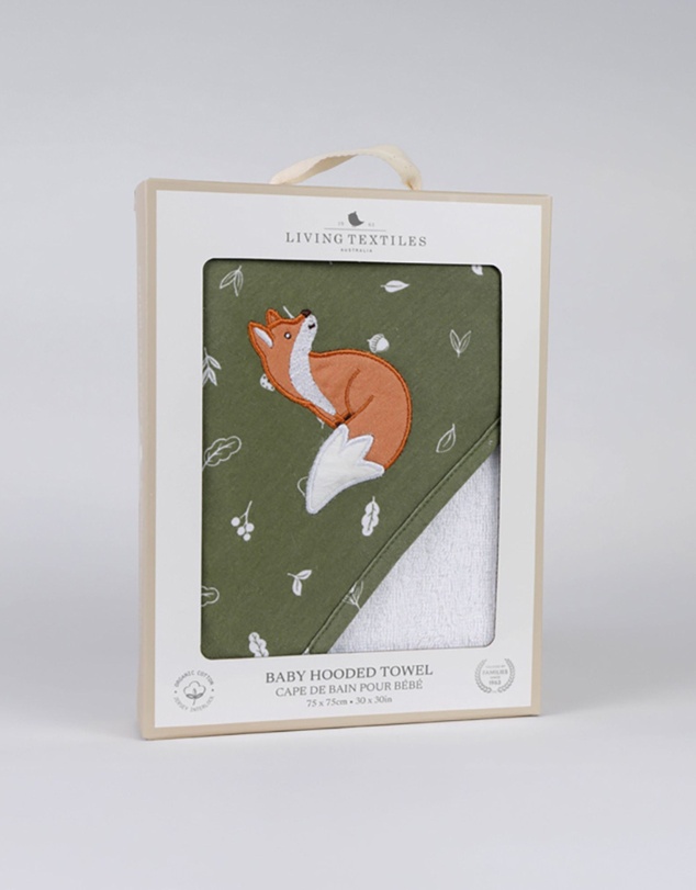 Living Textiles - Organic Hooded Towel - Fox & Friends