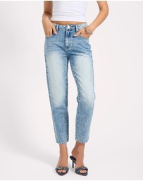 ONE TEASPOON - Slims High Waist Cropped Slim Fit Denim Jeans - Sunset Blue