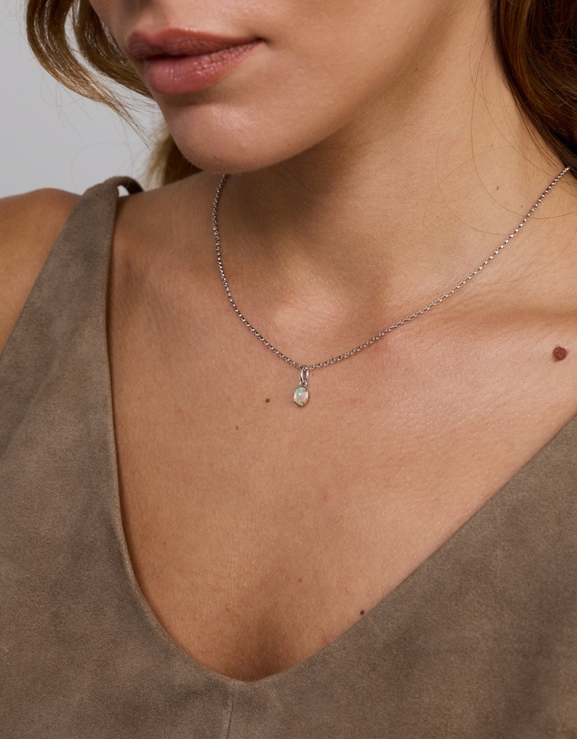 Michael Hill - Oval Australian Opal Pendant in Sterling Silver