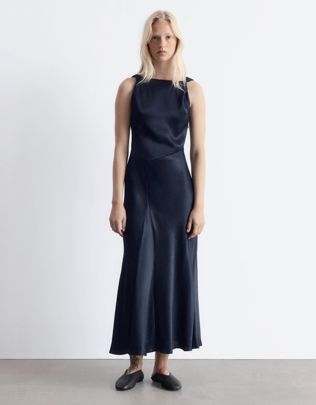 & Other Stories - Twist-Detail Satin Midi Dress