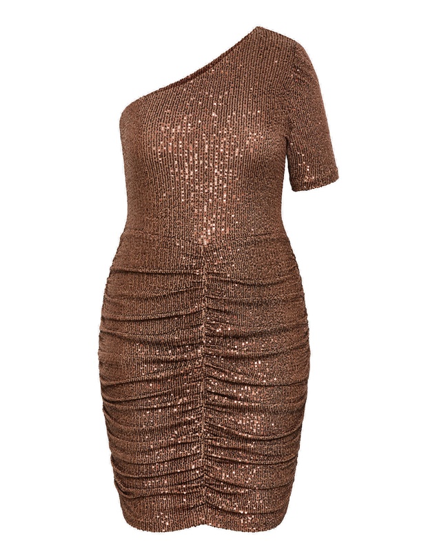 City Chic - Angelina One Shoulder Sequin Mini Dress