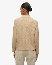 Superdry - Brushed Cable Half Zip Knit