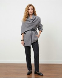 Mossée - Laila Draped Scarf-Collar Cardigan