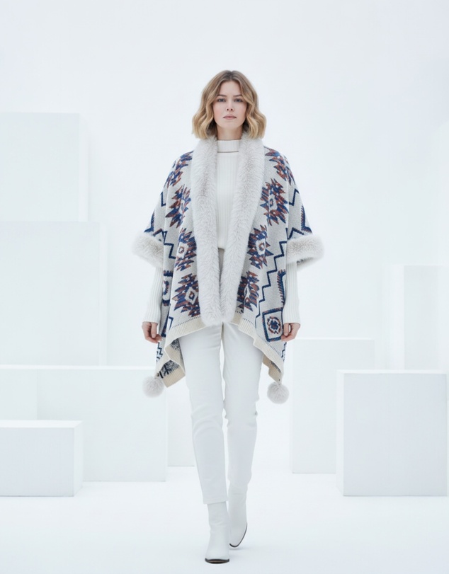 Mossée - Ava Tibetan Shawl Cape