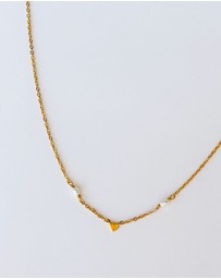 SAINT VALENTINE - Heart & Pearl Necklace - Gold