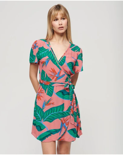 Superdry - Printed Mini Wrap Dress