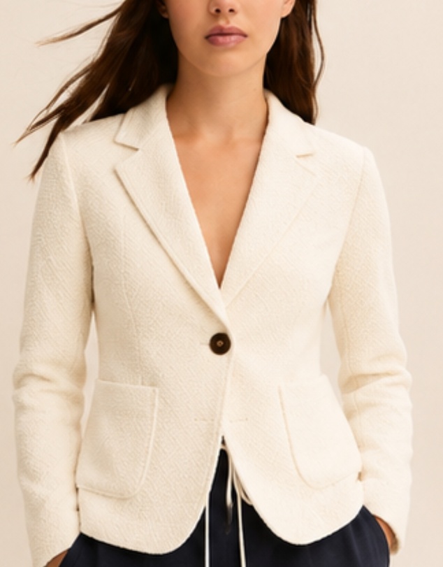 Emme | Max Mara Group - Wool White Textured Blazer