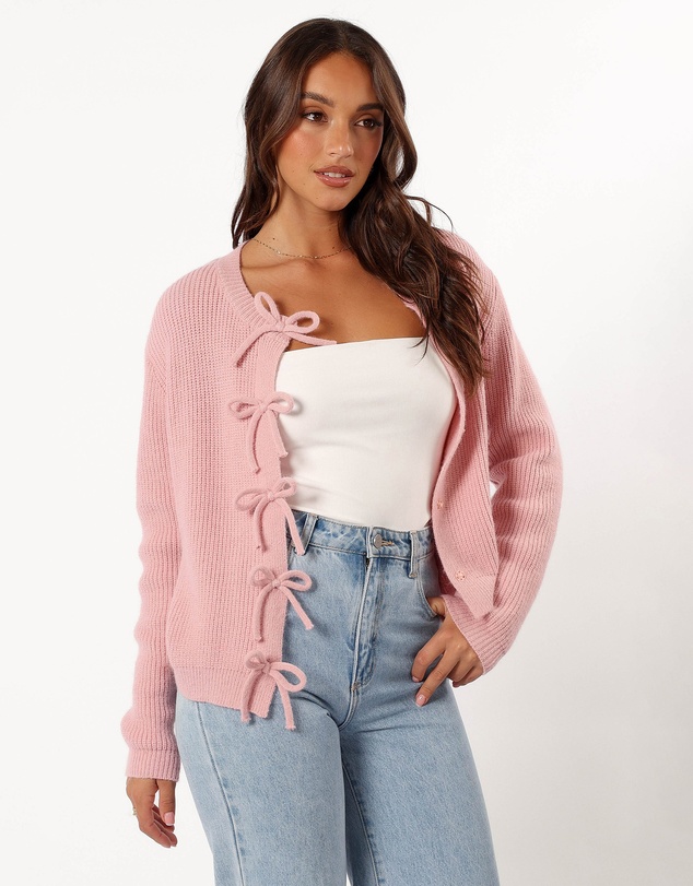 Petal & Pup - Wilde Bow Front Cardigan - Blush