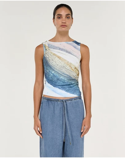 Staple the Label - Zelie Mesh Twist Top