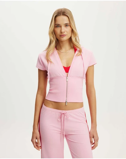 Cotton On Body Active - Sculpt Fleece Cap Sleeve Zip Through