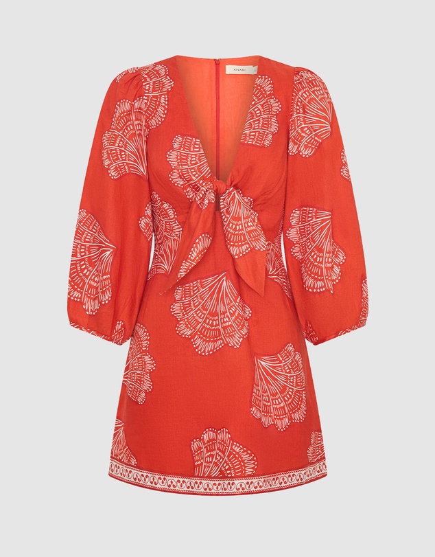 KIVARI - Indira Tie Front Mini Dress