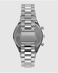 TIMEX - Men’s Q Timex Chronograph Silver & Blue
