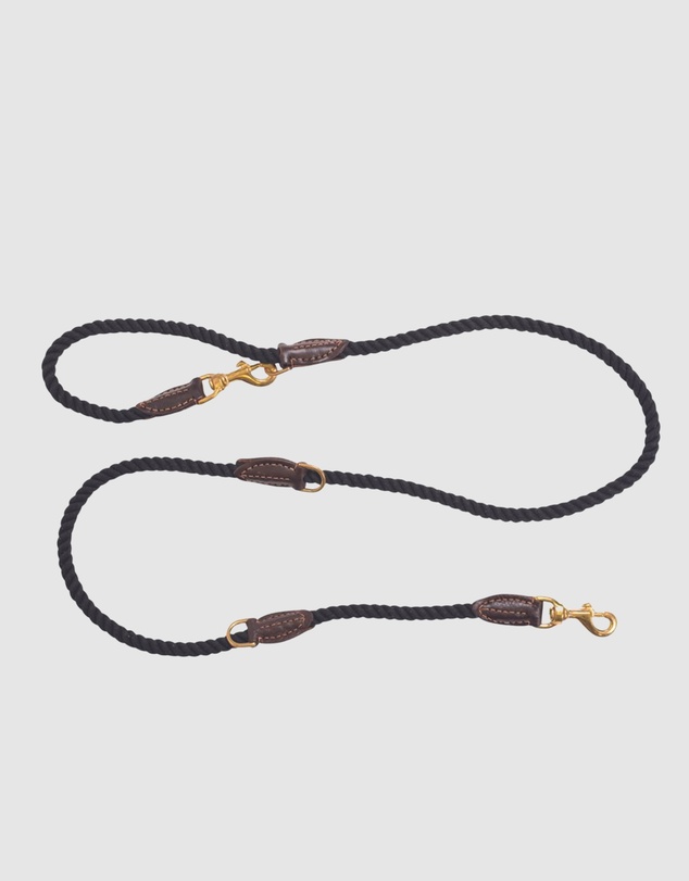 Mog & Bone - Multi-function Rope Dog Lead (1.8m) - Black