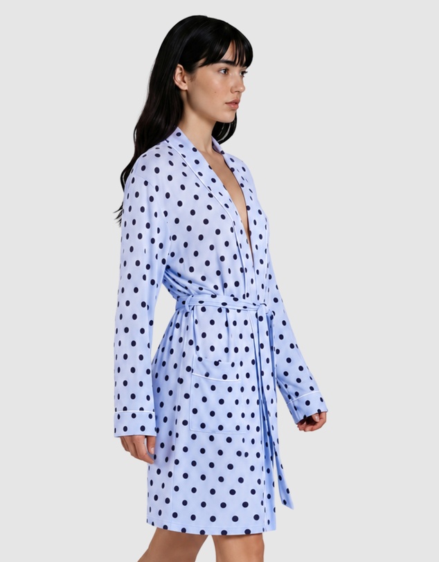 Sant And Abel - Women's Spotty Blue Bamboo Robe