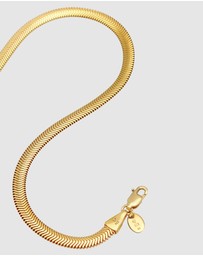 Elli Jewelry - Necklace Snake Flat Elegant Herringbone Trend Blogger in 925 Sterling Silver Gold Plated