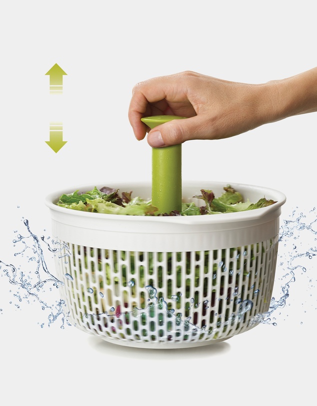 Joseph Joseph - Spindola™ In-sink Salad Spinning Colander (White/Green)