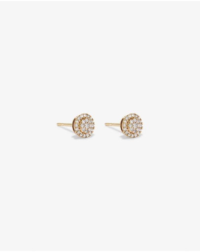 Michael Hill - 0.25 Carat TW Diamond Round Cluster Stud Earrings in 10kt Yellow Gold