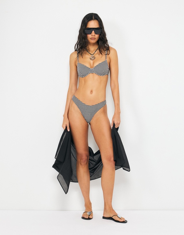 AERE - Sienna Gingham Balconette Bikini Top