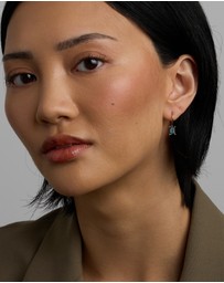 Michael Hill - Emerald Cut London Blue Topaz Gemstone Drop Earrings in 10kt Yellow Gold