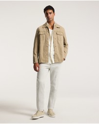 Calibre - Relaxed Stitch Detail Overshirt Cream