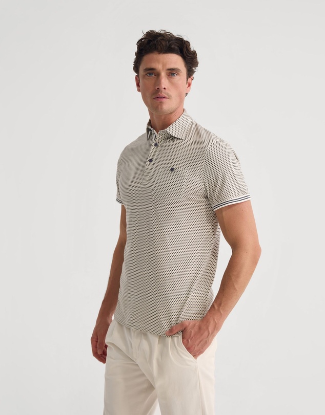 Oxford - Milo Printed Jersey Polo With Pocket